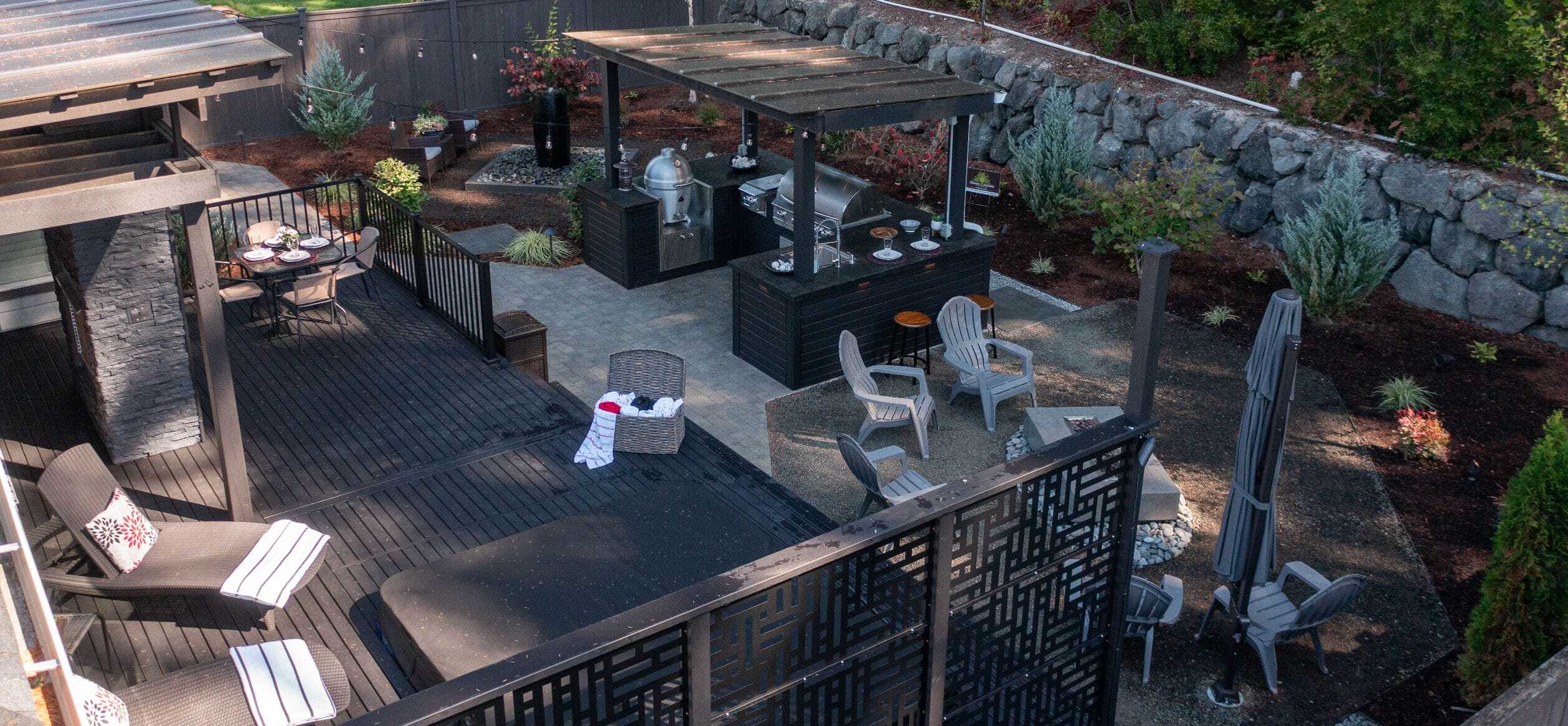 Hardscape installation in progress on a Tacoma property